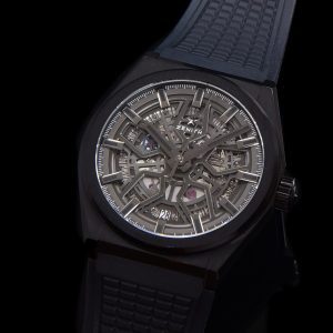 ZENITH Defy Classic 49.9000.670/78.R782 PVD LF 1:1 Best Edition Skeleton Black Dial on Black Rubber Strap - Super Clone Watch | 1:1 Best Version