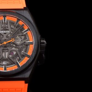 ZENITH Defy Classic 49.9001.670PVD LF 1:1 Best Edition Skeleton Orange Dial on Orange Rubber Strap - Super Clone Watch | 1:1 Best Version