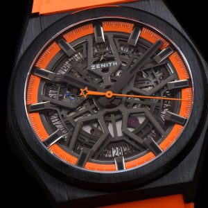 ZENITH Defy Classic 49.9001.670PVD LF 1:1 Best Edition Skeleton Orange Dial on Orange Rubber Strap - Super Clone Watch | 1:1 Best Version
