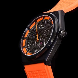 ZENITH Defy Classic 49.9001.670PVD LF 1:1 Best Edition Skeleton Orange Dial on Orange Rubber Strap - Super Clone Watch | 1:1 Best Version
