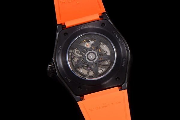 ZENITH Defy Classic 49.9001.670PVD LF 1:1 Best Edition Skeleton Orange Dial on Orange Rubber Strap - Super Clone Watch | 1:1 Best Version