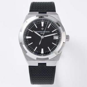 VC Overseas 4500V SS MKSF 1:1 Best Edition Black Dial on Black Rubber Strap - Super Clone Watch | 1:1 Best Version