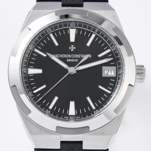 VC Overseas 4500V SS MKSF 1:1 Best Edition Quadrante nero su cinturino in gomma nera - Orologio super clone | 1:1 Best Version
