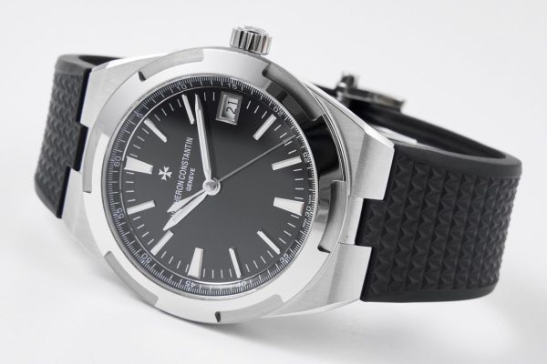 VC Overseas 4500V SS MKSF 1:1 Best Edition Quadrante nero su cinturino in gomma nera - Orologio super clone | 1:1 Best Version