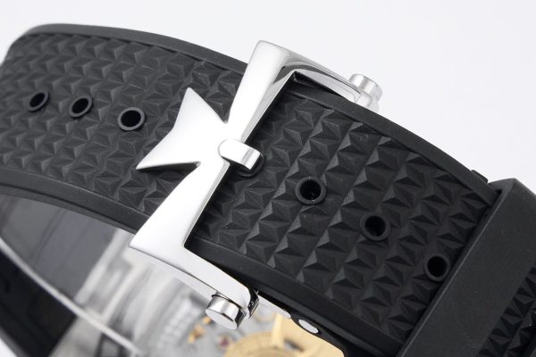 VC Overseas 4500V SS MKSF 1:1 Best Edition Quadrante nero su cinturino in gomma nera - Orologio super clone | 1:1 Best Version