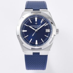 VC Overseas 4500V SS MKSF 1:1 Best Edition Blue Dial on Blue Rubber Strap - Super Clone Watch | 1:1 Best Version