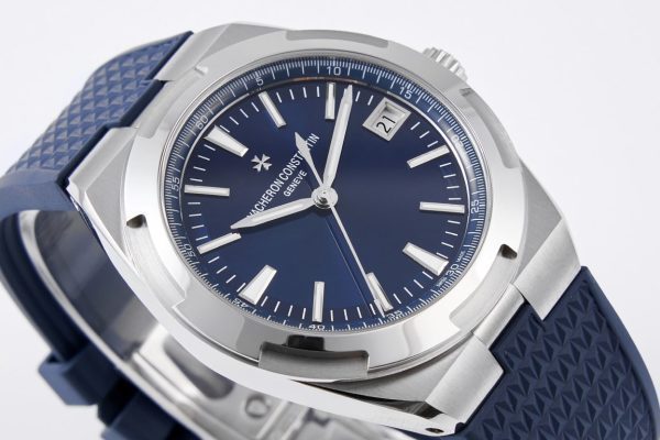 VC Overseas 4500V SS MKSF 1:1 Best Edition Quadrante blu su cinturino in gomma blu - Orologio super clone | 1:1 Best Version