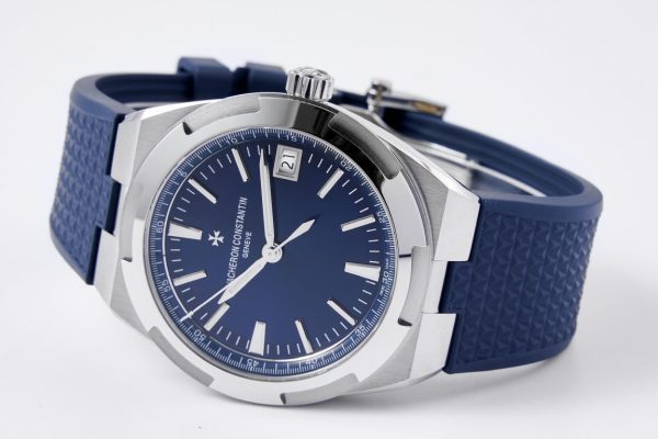 VC Overseas 4500V SS MKSF 1:1 Best Edition Quadrante blu su cinturino in gomma blu - Orologio super clone | 1:1 Best Version