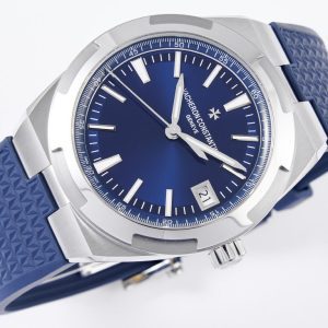 VC Overseas 4500V SS MKSF 1:1 Best Edition Quadrante blu su cinturino in gomma blu - Orologio super clone | 1:1 Best Version