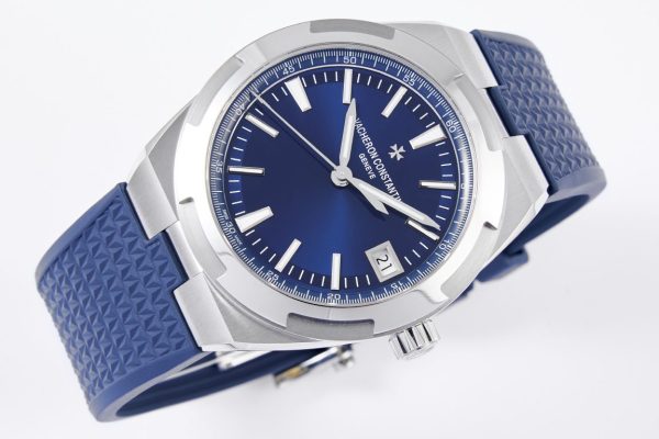 VC Overseas 4500V SS MKSF 1:1 Best Edition Quadrante blu su cinturino in gomma blu - Orologio super clone | 1:1 Best Version