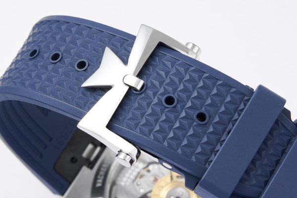 VC Overseas 4500V SS MKSF 1:1 Best Edition Quadrante blu su cinturino in gomma blu - Orologio super clone | 1:1 Best Version