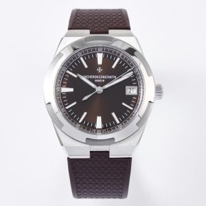 VC Overseas 4500V SS MKSF 1:1 Best Edition Brown Dial on Brown Rubber Strap - Super Clone Watch | 1:1 Best Version