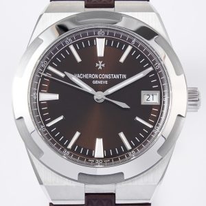 VC Overseas 4500V SS MKSF 1:1 Best Edition Brown Dial on Brown Rubber Strap - Super Clone Watch | 1:1 Best Version