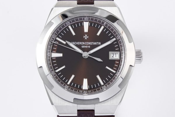 VC Overseas 4500V SS MKSF 1:1 Best Edition Brown Dial on Brown Rubber Strap - Super Clone Watch | 1:1 Best Version