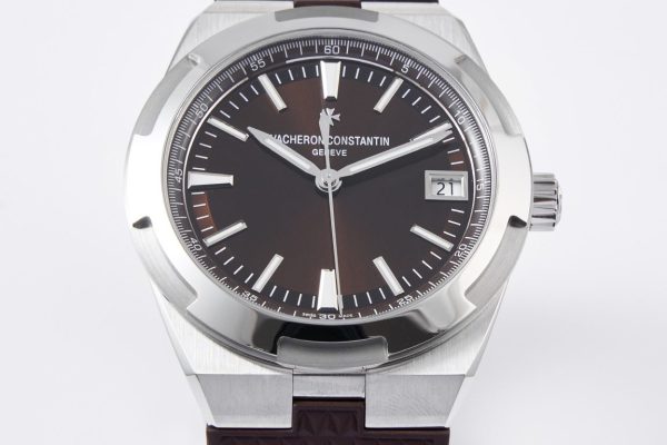VC Overseas 4500V SS MKSF 1:1 Best Edition Brown Dial on Brown Rubber Strap - Super Clone Watch | 1:1 Best Version