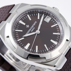 VC Overseas 4500V SS MKSF 1:1 Best Edition Brown Dial on Brown Rubber Strap - Super Clone Watch | 1:1 Best Version