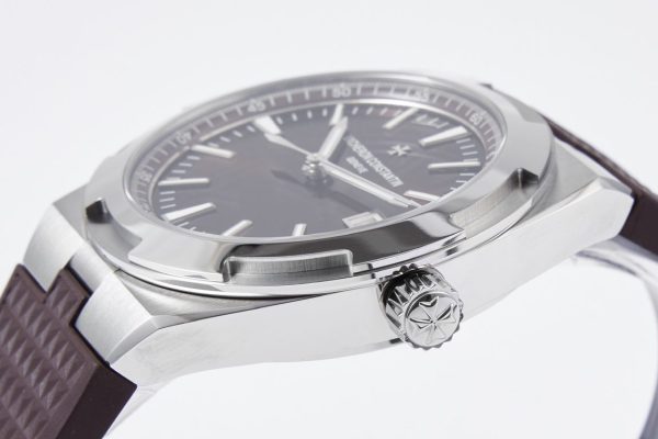 VC Overseas 4500V SS MKSF 1:1 Best Edition Brown Dial on Brown Rubber Strap - Super Clone Watch | 1:1 Best Version
