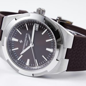 VC Overseas 4500V SS MKSF 1:1 Best Edition Brown Dial on Brown Rubber Strap - Super Clone Watch | 1:1 Best Version