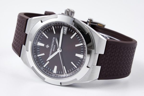 VC Overseas 4500V SS MKSF 1:1 Best Edition Brown Dial on Brown Rubber Strap - Super Clone Watch | 1:1 Best Version