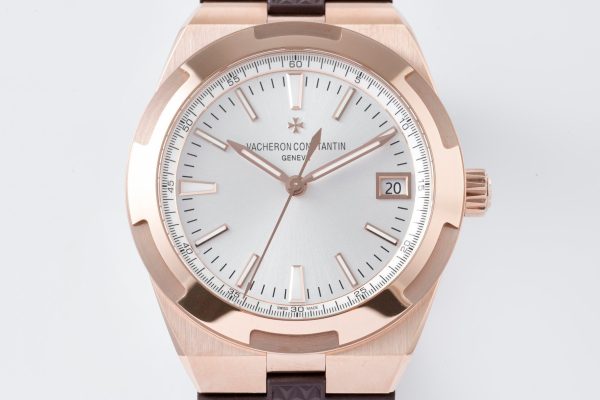 VC Overseas 4500v GR MKSF 1:1 Best Edition White Dial on Brown Rubber Strap - Super Clone Watch | 1:1 Best Version