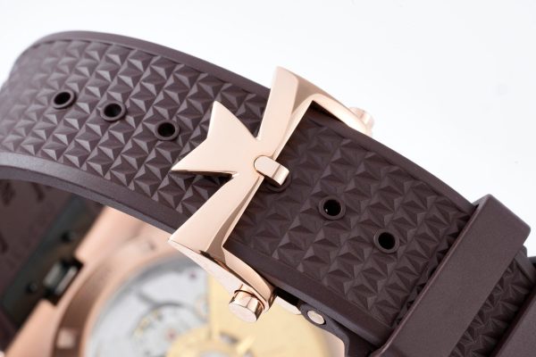 VC Overseas 4500v GR MKSF 1:1 Best Edition White Dial on Brown Rubber Strap - Super Clone Watch | 1:1 Best Version