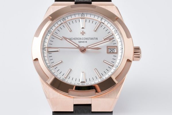 VC Overseas 4500v GR MKSF 1:1 Best Edition Hvid urskive på sort gummirem - Super Clone Watch | 1:1 Best Version