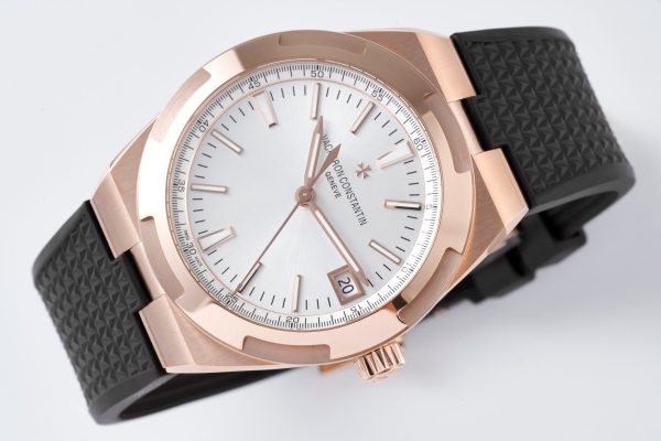 VC Overseas 4500v GR MKSF 1:1 Best Edition Hvid urskive på sort gummirem - Super Clone Watch | 1:1 Best Version