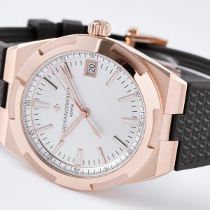 VC Overseas 4500v GR MKSF 1:1 Best Edition Hvid urskive på sort gummirem - Super Clone Watch | 1:1 Best Version