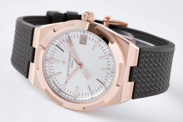 VC Overseas 4500v GR MKSF 1:1 Best Edition Hvid urskive på sort gummirem - Super Clone Watch | 1:1 Best Version