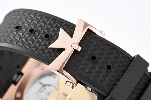 VC Overseas 4500v GR MKSF 1:1 Best Edition Hvid urskive på sort gummirem - Super Clone Watch | 1:1 Best Version