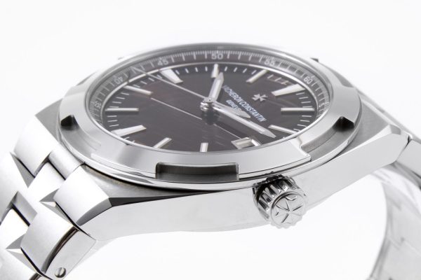 VC Overseas 4500V/110A-B146 SS MKSF 1:1 Best Edition Cadran maro pe brățară SS A5100 - Super Clone Watch | 1:1 Best Version