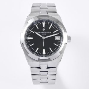VC Overseas 4500V SS MKSF 1:1 Best Edition Black Dial on SS Bracelet - Super Clone Watch | 1:1 Best Version