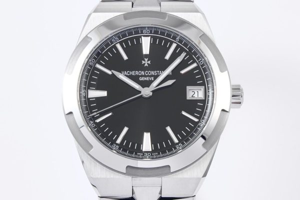 VC Overseas 4500V SS MKSF 1:1 Best Edition Black Dial on SS Bracelet - Super Clone Watch | 1:1 Best Version