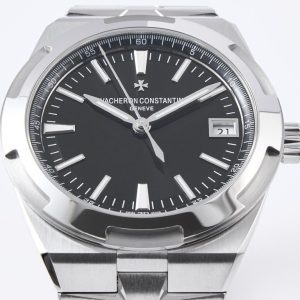 VC Overseas 4500V SS MKSF 1:1 Best Edition Black Dial on SS Bracelet - Super Clone Watch | 1:1 Best Version