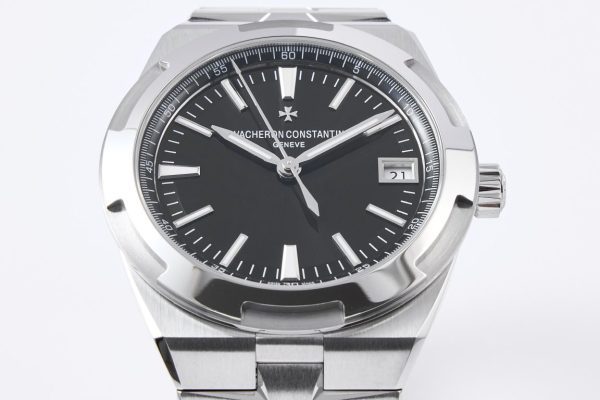 VC Overseas 4500V SS MKSF 1:1 Best Edition Black Dial on SS Bracelet - Super Clone Watch | 1:1 Best Version