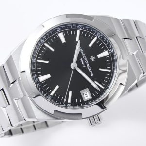 VC Overseas 4500V SS MKSF 1:1 Best Edition Black Dial on SS Bracelet - Super Clone Watch | 1:1 Best Version