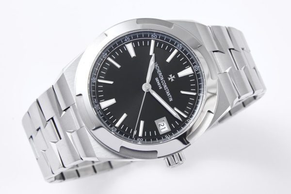 VC Overseas 4500V SS MKSF 1:1 Best Edition Black Dial on SS Bracelet - Super Clone Watch | 1:1 Best Version