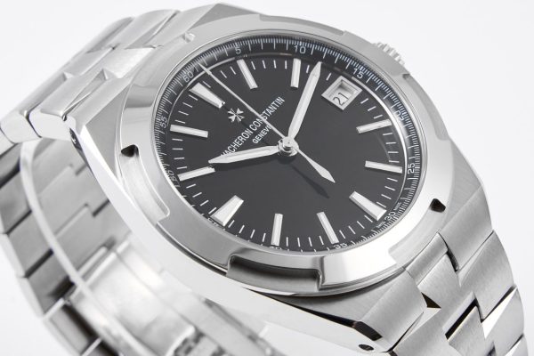 VC Overseas 4500V SS MKSF 1:1 Best Edition Black Dial on SS Bracelet - Super Clone Watch | 1:1 Best Version