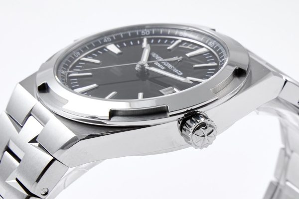 VC Overseas 4500V SS MKSF 1:1 Best Edition Black Dial on SS Bracelet - Super Clone Watch | 1:1 Best Version