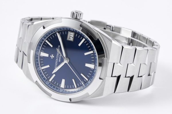 VC Overseas 4500V SS MKSF 1:1 Best Edition Blue Dial on SS Bracelet - Super Clone Watch | 1:1 Best Version