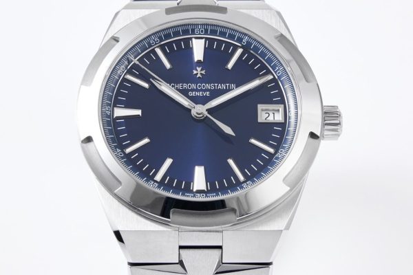 VC Overseas 4500V SS MKSF 1:1 Best Edition Blue Dial on SS Bracelet - Super Clone Watch | 1:1 Best Version