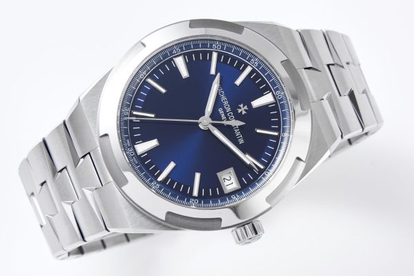 VC Overseas 4500V SS MKSF 1:1 Best Edition Blue Dial on SS Bracelet - Super Clone Watch | 1:1 Best Version