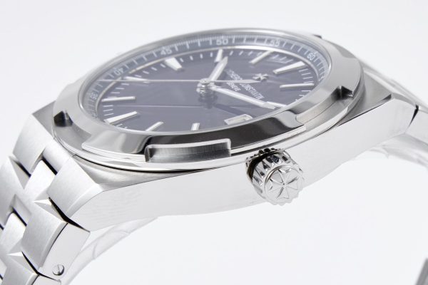 VC Overseas 4500V SS MKSF 1:1 Best Edition Blue Dial on SS Bracelet - Super Clone Watch | 1:1 Best Version