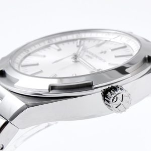 VC Overseas 4500V/110A-B126 SS MKSF 1:1 Best Edition White Dial on SS Bracelet A5100 - Super Clone Watch | 1:1 Best Version
