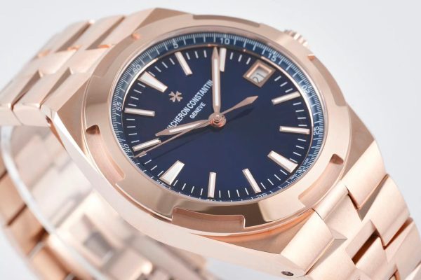 VC Overseas 4500V RG MKSF 1:1 Best Edition Blue Dial on RG Bracelet A5100 - Super Clone Watch | 1:1 Best Version