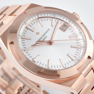 VC Overseas 4500v RG MKSF 1:1 Best Edition White Dial on RG Bracelet A5100 - Super Clone Watch | 1:1 Best Version