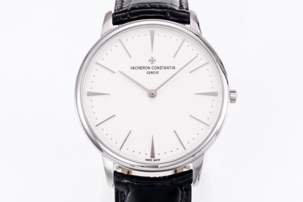 VC Patrimony 81180 SS MKSF 1:1 Best Edition White Dial on Black Leather - Super Clone Watch | 1:1 Best Version
