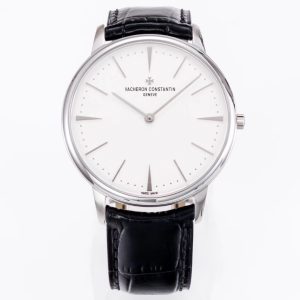 VC Patrimony 81180 SS MKSF 1:1 Best Edition White Dial on Black Leather - Super Clone Watch | 1:1 Best Version