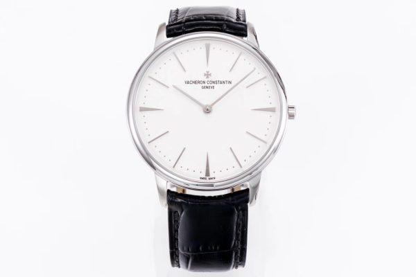 VC Patrimony 81180 SS MKSF 1:1 Best Edition White Dial on Black Leather - Super Clone Watch | 1:1 Best Version
