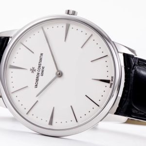 VC Patrimony 81180 SS MKSF 1:1 Best Edition White Dial on Black Leather - Super Clone Watch | 1:1 Best Version